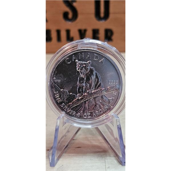 Lot 33-1) 1 oz Silver Canadian Cougar 2012 Coin