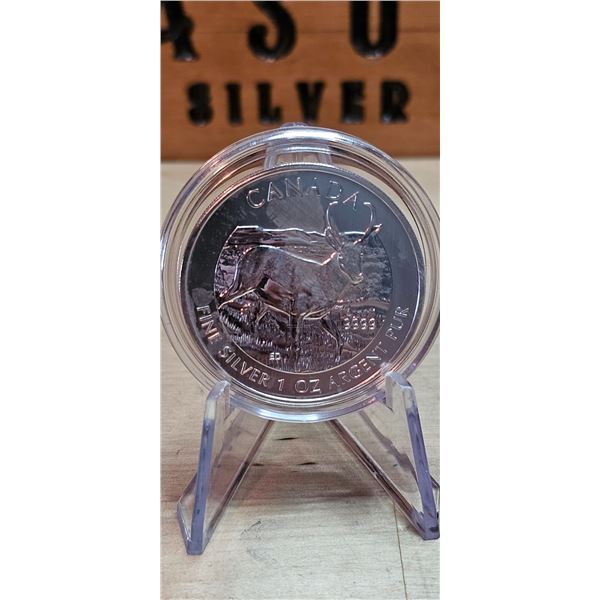Lot 45-1) 1 oz Canadian Antelope Silver Coin