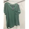 Image 1 : MEN AND WOMEN T SHIRT WITH FRONT POCKET  V NECK GREEN SIZE 2XL NEW WITH TAG