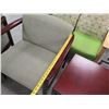Image 8 : Qty 3 Upholstered Office Armchairs 31" x 27" & Wooden Table 20" x 20"