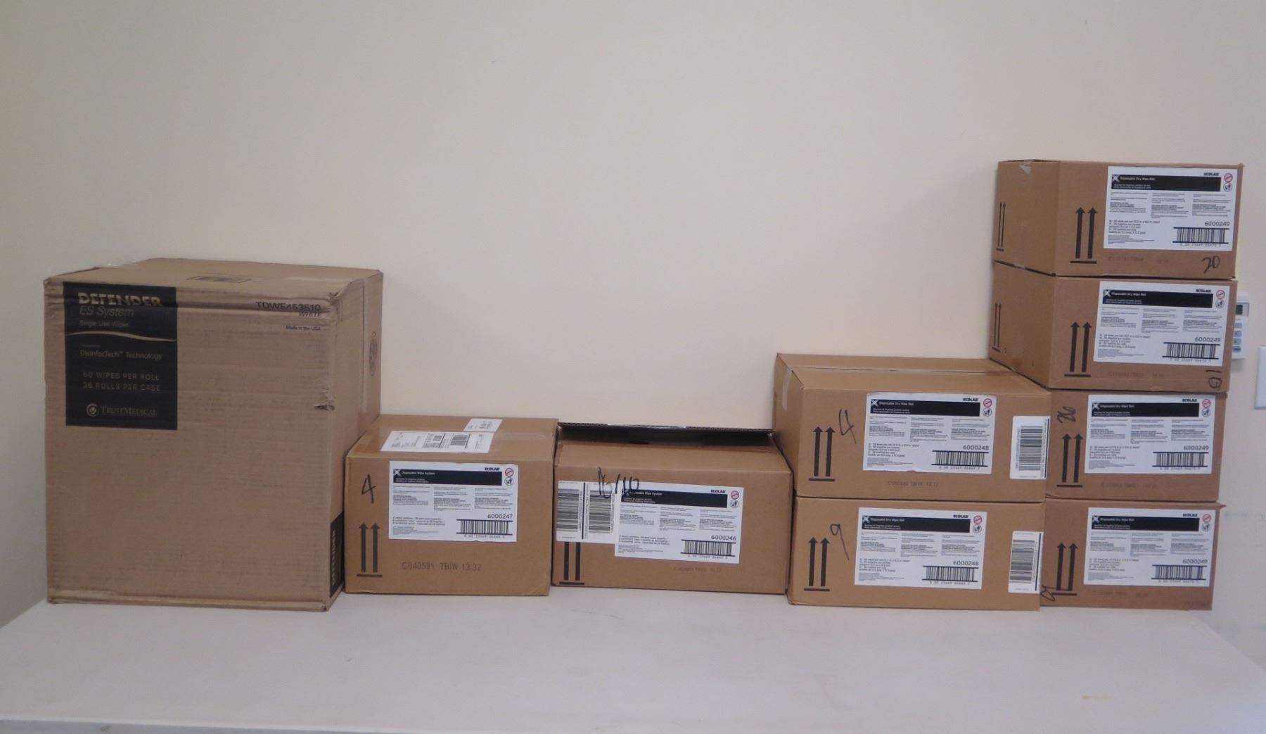Qty 9 Boxes Ecolab Disposable Dry Wipe Rolls, Disposable Wipe System ...