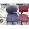 Image 2 : Qty 3 Upholstered Rolling Office Chairs, Misc Sizes