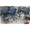 Image 1 : Qty 4 Upholstered Rolling Office Chairs, Misc Sizes