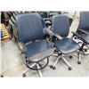 Image 2 : Qty 4 Upholstered Rolling Office Chairs, Misc Sizes
