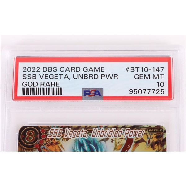 2022 SSB VEGETA, UNBRIDLED POWER GOD RARE PSA 10 2022 SSB VEGETA, UNBRIDLED POWER GOD RARE PSA 10