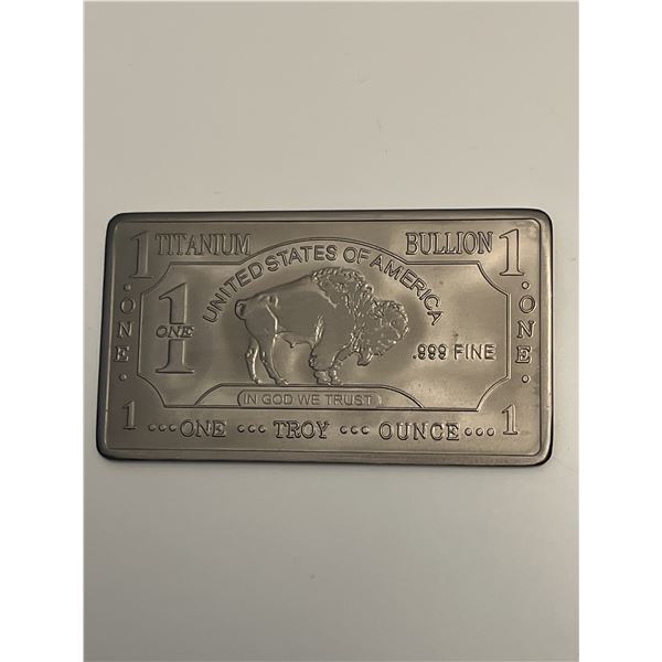 Titanium .999 Fine 1 troy ounce