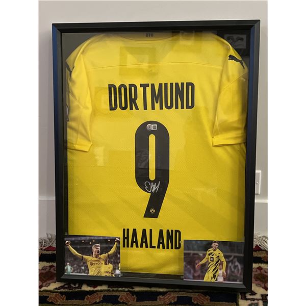 HAALAND Jersey  Beckett COA  autographed framed