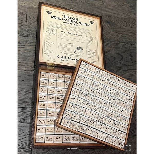 144 box watch parts Complete Box! "Ebauche" SWISS material system ***Rare vintage***