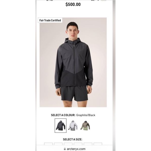 Arc'teryx Norvan Jacket NEW  MSRP CAD $500