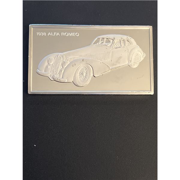 Franklin Mint 1000 Grains  .925 Sterling Silver Ingot 1938 Alfa Romeo