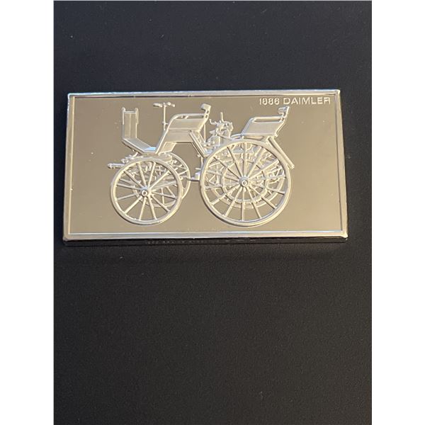 Franklin Mint 1000 Grains  .925 Sterling Silver Ingot 1886 Daimler