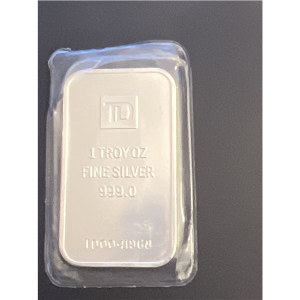 TD 1 OUNCE FINE SILVER .999 BAR