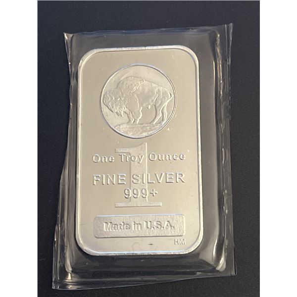 1 ounce .999 fine silver Highland mint Buffalo bar