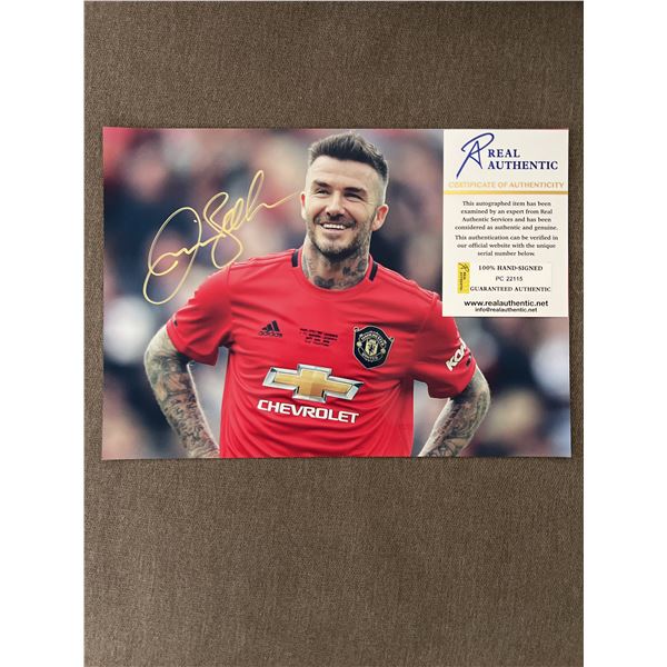 David Beckham Signed picture COA Real Authentic A4 Sized  ICSF JUVENTUS U14 FUNDRAISER