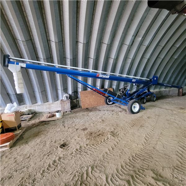 Brandt 8" x 37 ft super charged auger, 28 Hp, 59.6 orig. hours, one owner, c/w hyd transport Shedded