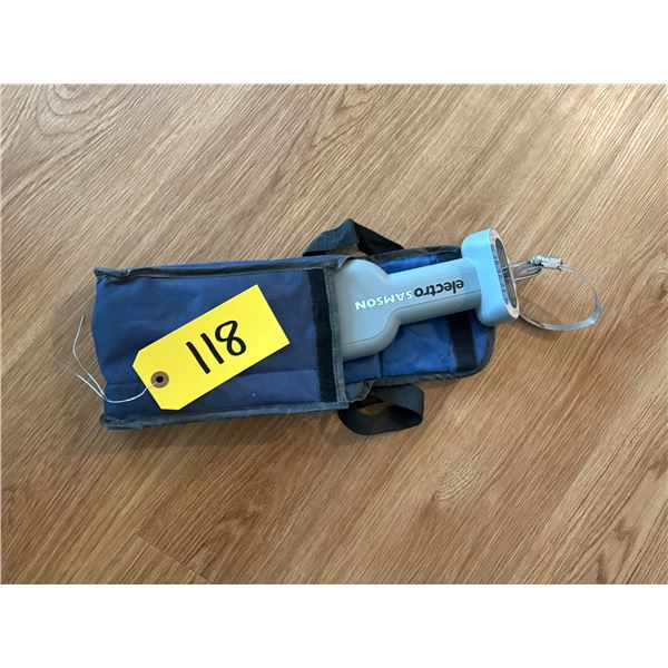 Electro Samson scale for weighing product from air drill for calibration