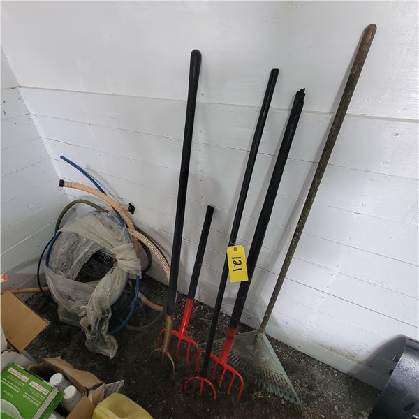 4- Forks, rake & misc. hose