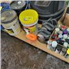 Image 2 : Case of DMO gold oil 0W-40SL, 3- Pails of motor oil, 3- jugs of Spirex, hand cleaner, spray paints a