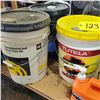 Image 3 : Case of DMO gold oil 0W-40SL, 3- Pails of motor oil, 3- jugs of Spirex, hand cleaner, spray paints a