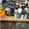 Image 4 : Case of DMO gold oil 0W-40SL, 3- Pails of motor oil, 3- jugs of Spirex, hand cleaner, spray paints a
