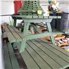 Image 4 : 2- Green wooden picnic tables