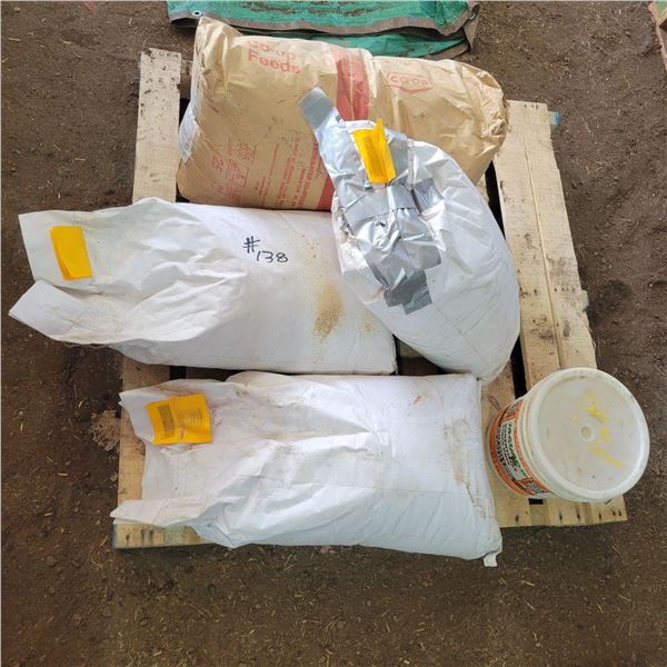 3- Bags of yeast culture, calcium, wheat midds, sodium bicarb, 1- bag of cattle supplement