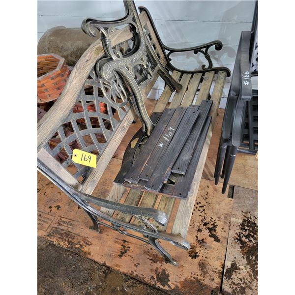 2- Metal framed yard benches