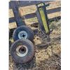 Image 1 : 2- tires & rims 21x12-8, tire bracket, & Staley handyman stand