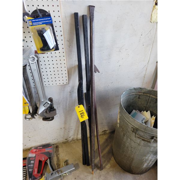 Various pry bars (Starts in Double Door Shop)