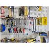Image 6 : Large qty of tools and misc. On peg board (peg board does not sell) Bring your own Pails and/or Boxe