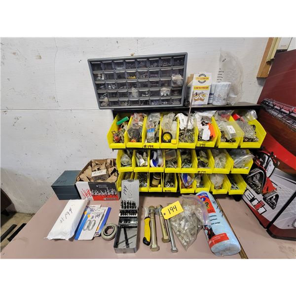 Qty of bolts, drill bits, filters & misc.