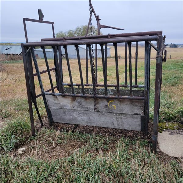 Portable cattle squeeze c/w head gate