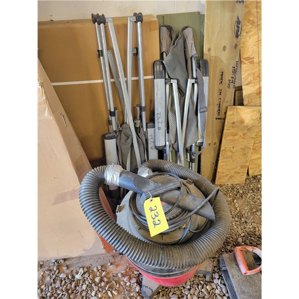 Shop Vac. & 2- folding chairs