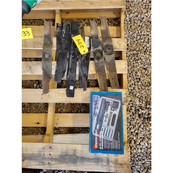 8- Lawnmower blades & screwdriver set