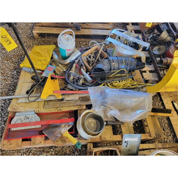 Scrappers, trowels, weather vanes, elec. Plug-ins, pins & misc.