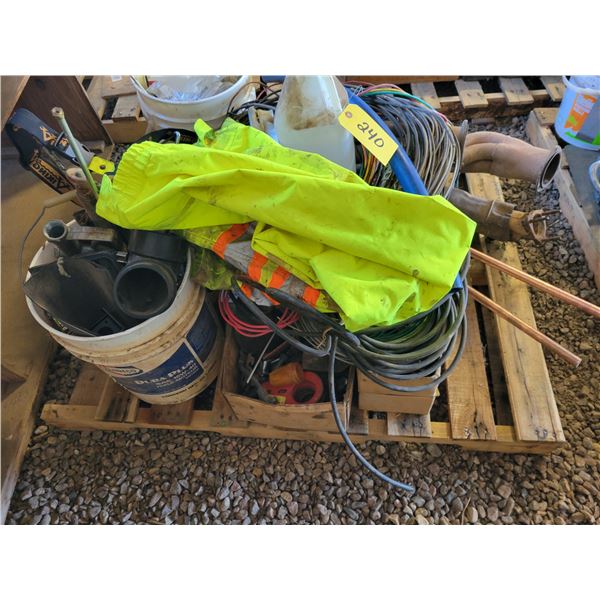 Elec. Wire, exhaust headers, gas nozzles, safety vests & various misc.