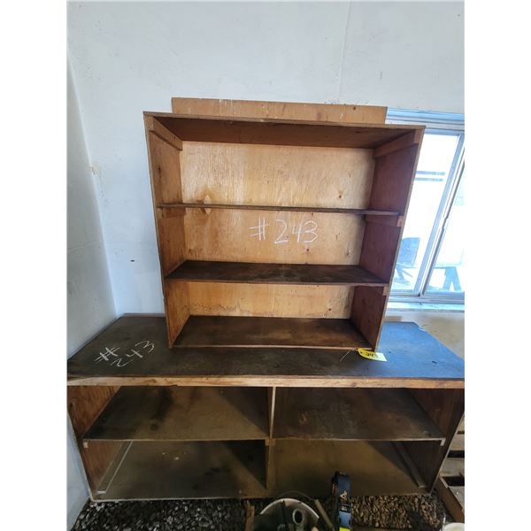 2- wooden shelves & plywood