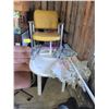 Image 2 : 2- chairs, plastic picnic table c/w umbrella & hamster cage