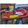 Image 2 : Wash brush, plastic sleigh, water gun