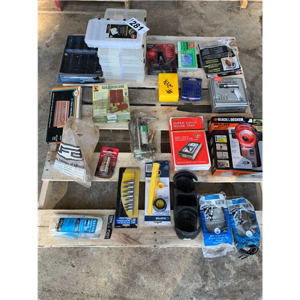 Pallet of new tools, plastic cases & good misc.