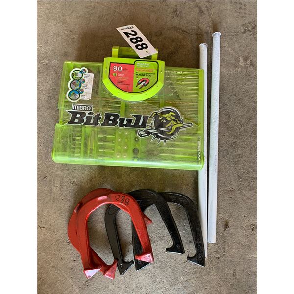 Drill bit set, 4- horse shoes