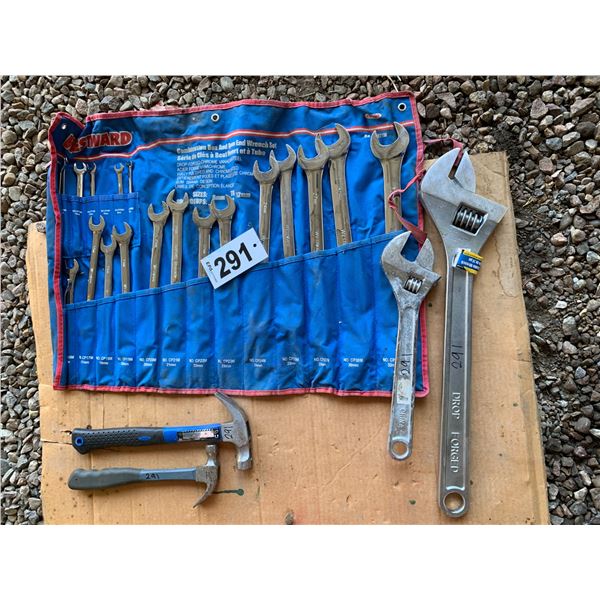 2- Crescents, 2- hammers, mm comb. wrench's