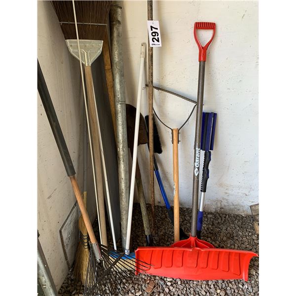 Shovels, brooms etc. in the corner