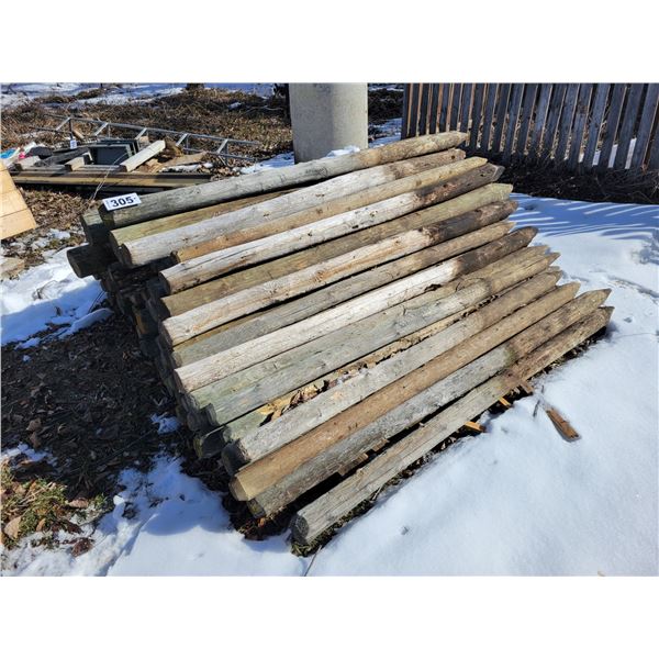 Pile of sharpened fence posts