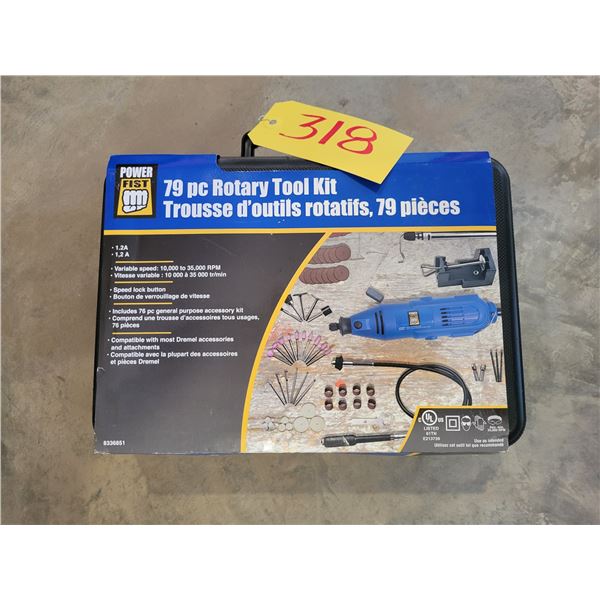 Power Fist 79 pc rotary tool kit, as new