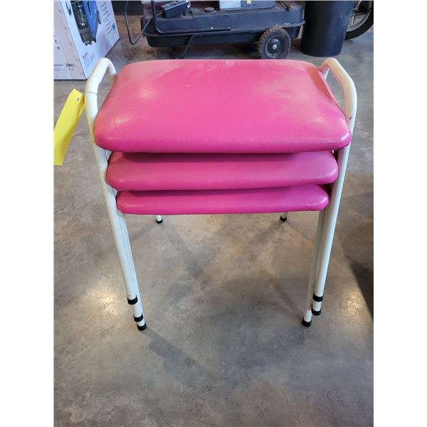 3- pink stools