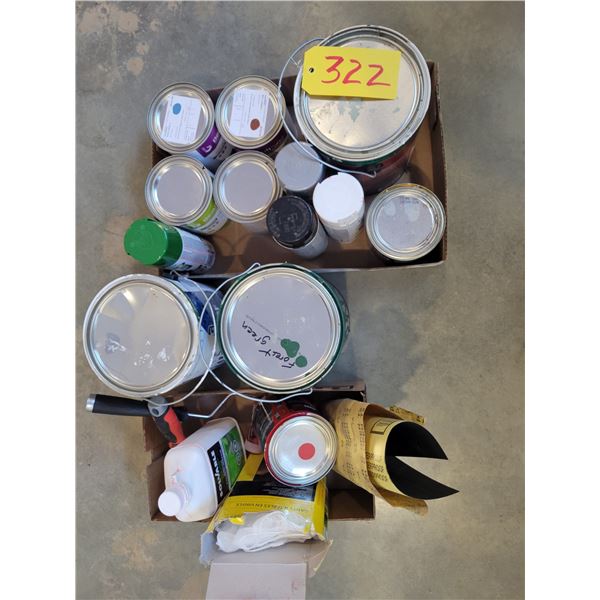 Qty of various paints & painting supplies