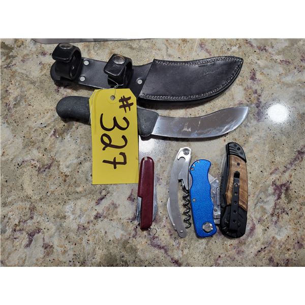 Victorinox Fibrox for skinning (Switzerland) & 4- Pocket knives