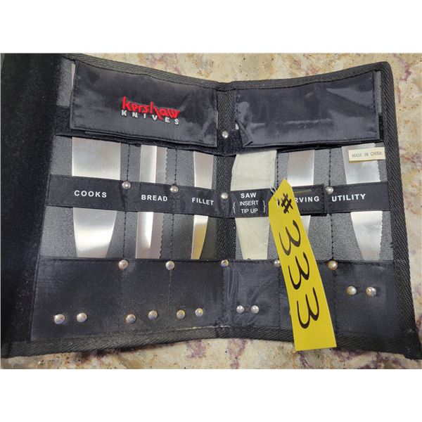 6- Kershaw knife blades c/w case