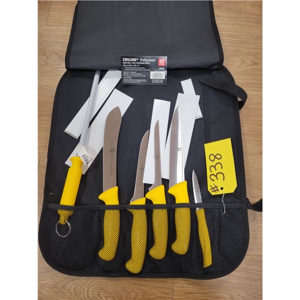 Zwilling Professional Knife set c/w 5- Various knives & sharpener